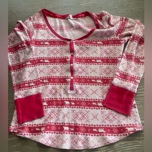 Victoria's Secret Red and White Patterned Waffle Top